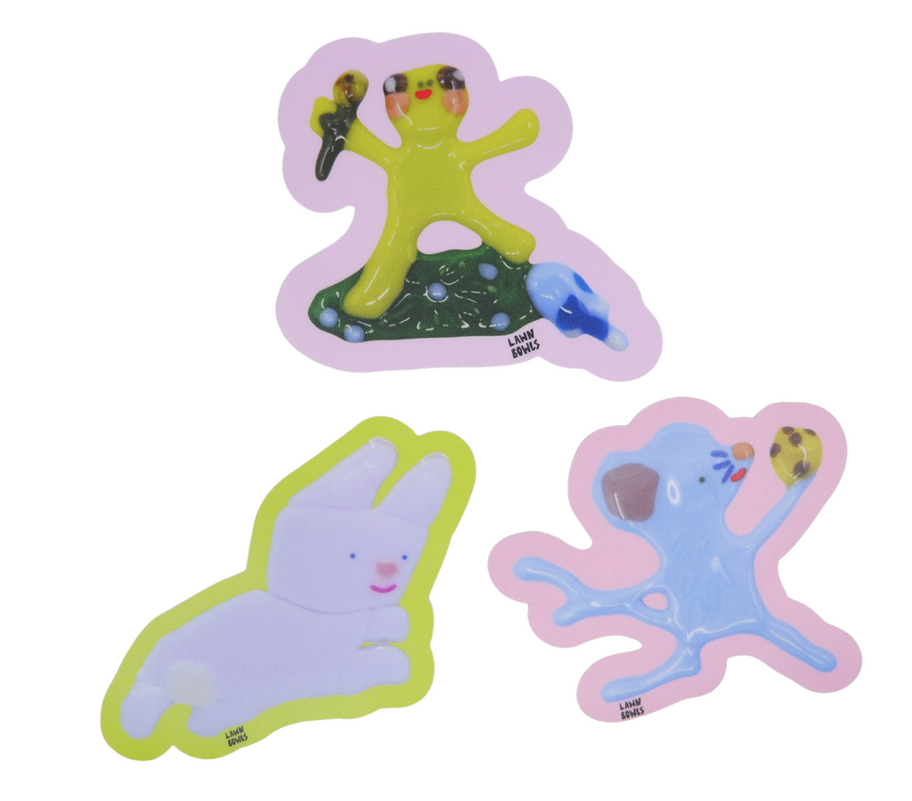 Bunny,Mouse,Frog Vinyl Stickers